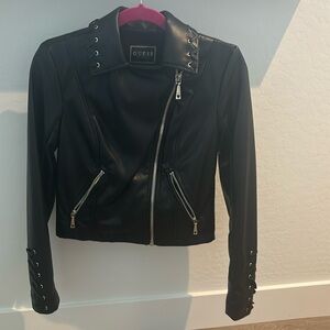 Guess jacket, size xs. Black, not real leather